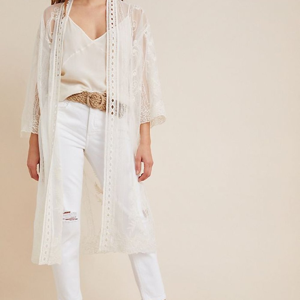 Anthro Lace Emilia Kimono One Size